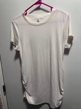 Basic Short Sleeve Tee Dress in Cream